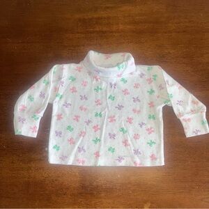 Vintage Southern Classics Baby/Toddler 12 Month Turtleneck Shirt w/ Pink Bows